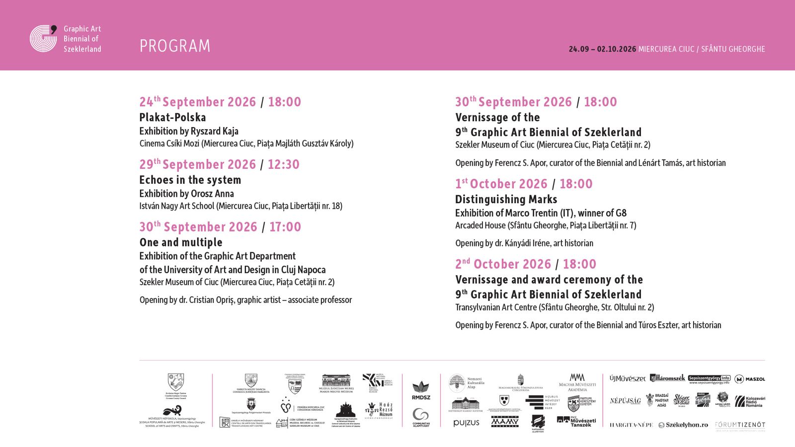 All award-winners of the 9th Graphic Art Biennial of Szeklerland will receive their awards in person in Sfântu Gheorghe