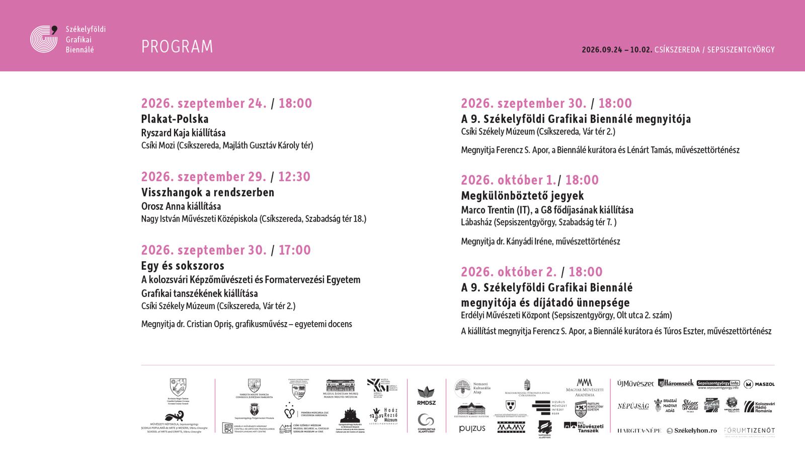 A 9. Székelyföldi Grafikai Biennálé valamennyi díjazottja személyesen veszi át elismerését Sepsiszentgyörgyön