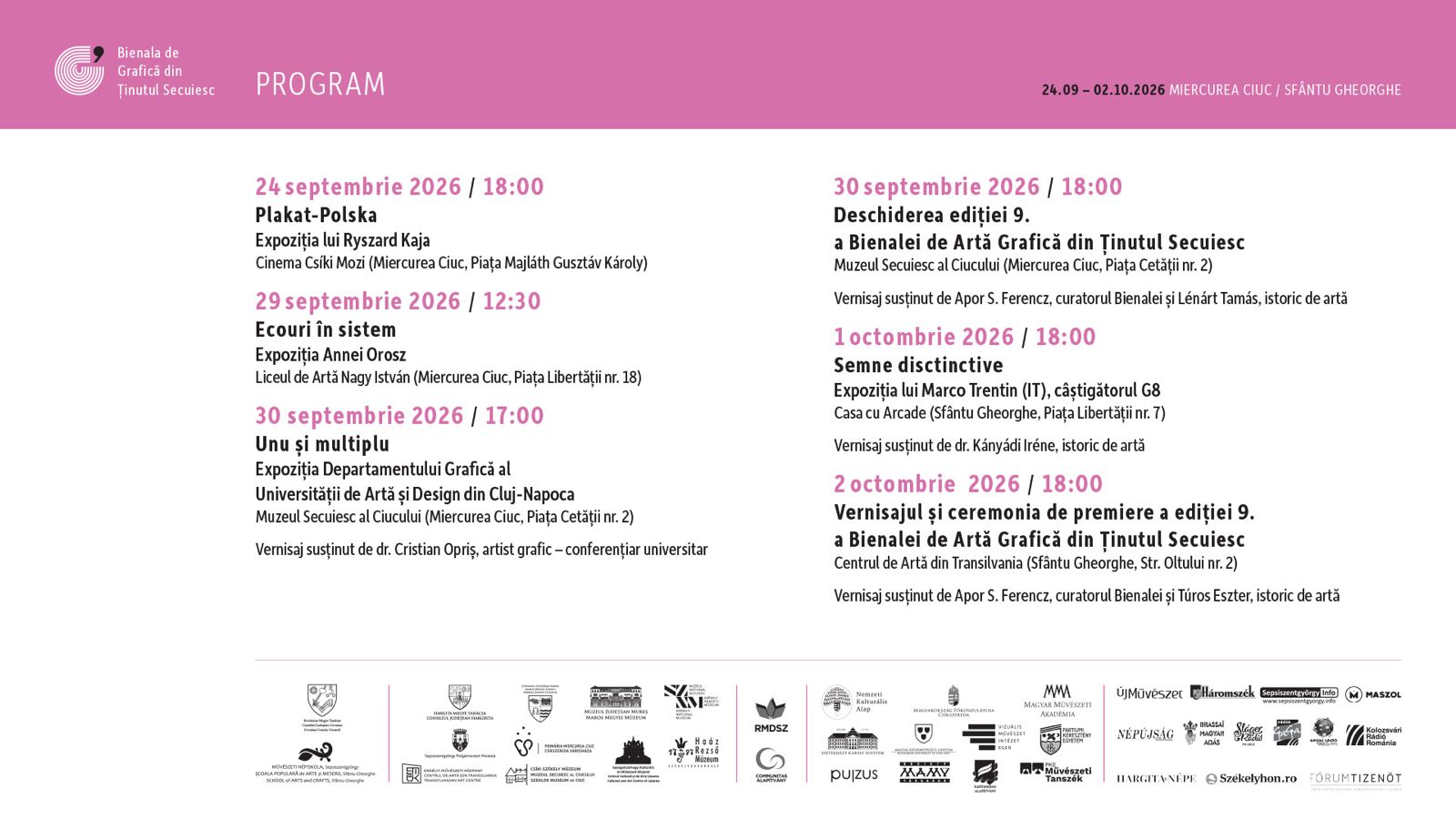 Toți artiștii premiați la G9 – ediția9 a Bienalei de Grafică din Ținutul Secuiesc sunt prezenți la Gala Laureaților din Sfântu Gheorghe